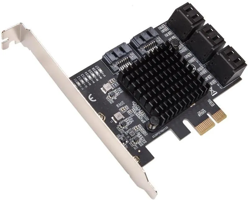 IO Crest 8 Port SATA III to PCIe 3.0 x1 Non-RAID Expansion Card Dual ASM1064 Genuine 6.0bps with 8 Drives Attached Low Profile Bracket, SI-PEX40165