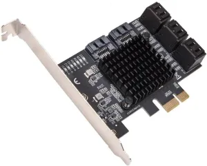 IO Crest 8 Port SATA III to PCIe 3.0 x1 Non-RAID Expansion Card Dual ASM1064 Genuine 6.0bps with 8 Drives Attached Low Profile Bracket, SI-PEX40165