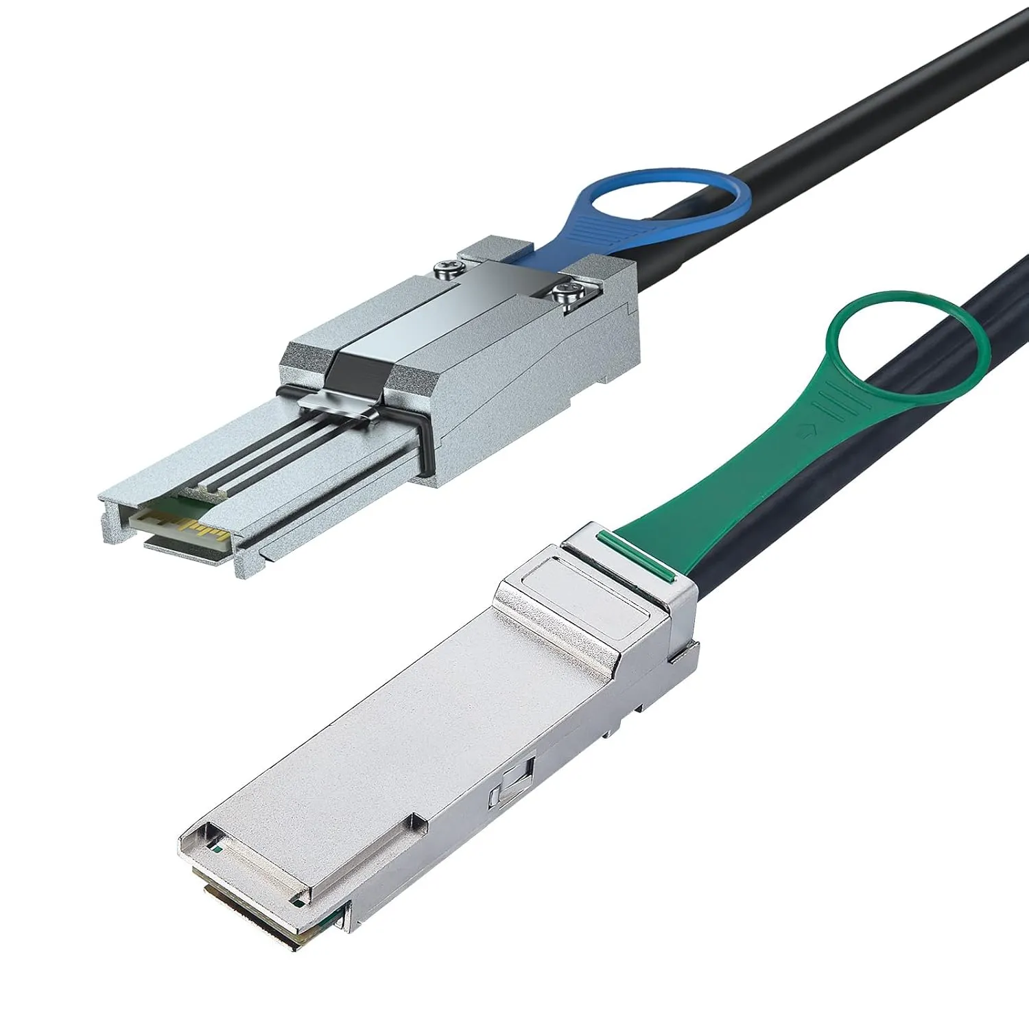 ipolex QSFP(SFF-8436) to MiniSAS SFF-8088 DDR Hybrid SAS Cable for Netapp, Passive, Up to 10 Gbps, 100-Ohm, 1-m(3.3ft)