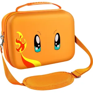 ivoler Carrying Storage Case for Nintendo Switch/Switch OLED Model,Portable Travel All Protective Hard Messenger Bag Soft Lining 18 Games for Switch Console Pro Controller & Accessories (Orange)