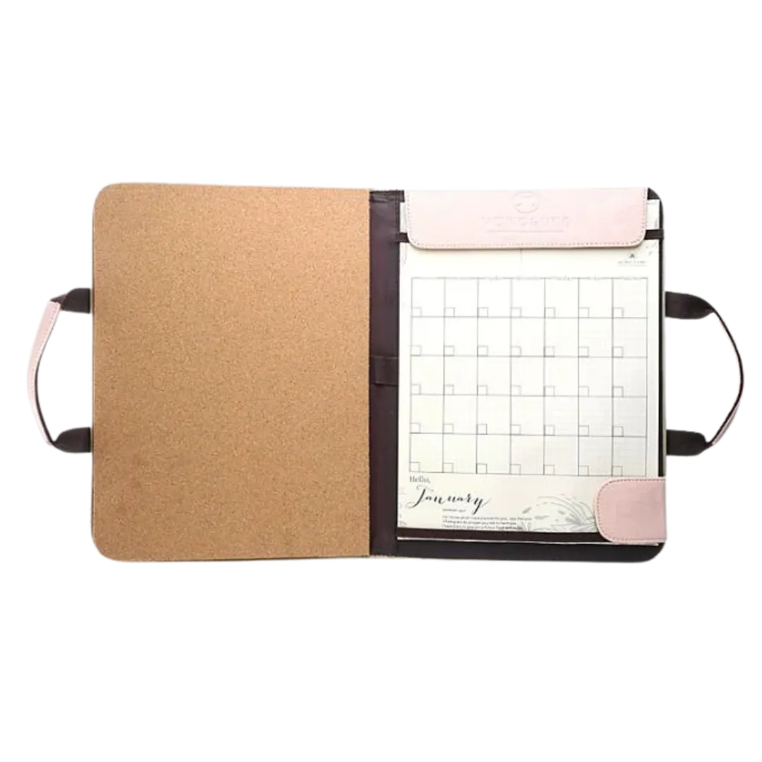 Jacinto and Lirio Alamat Vision Board Monthly Vegan Leather Desk Planner
