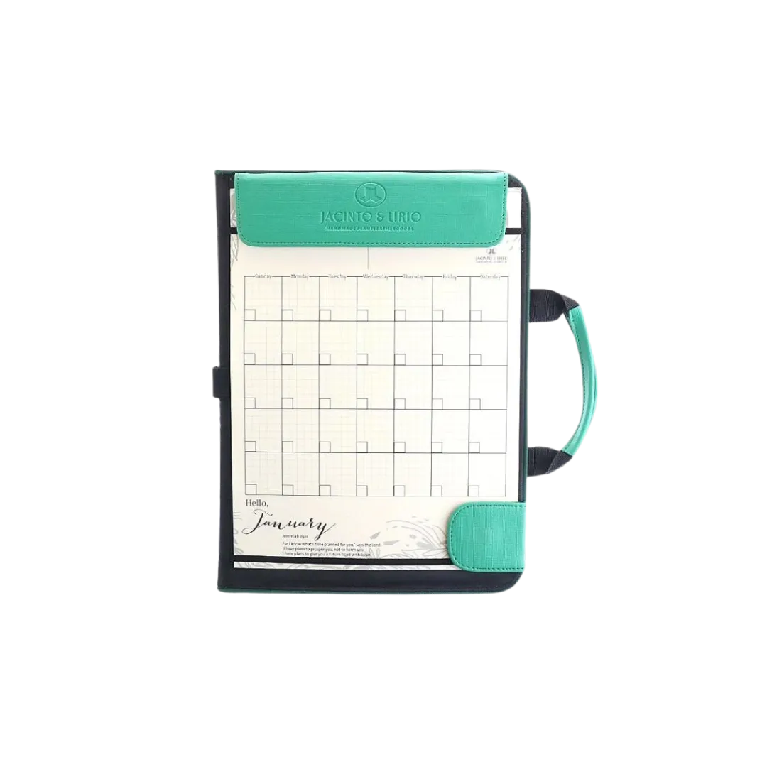 Jacinto and Lirio Alamat Vision Board Monthly Vegan Leather Desk Planner