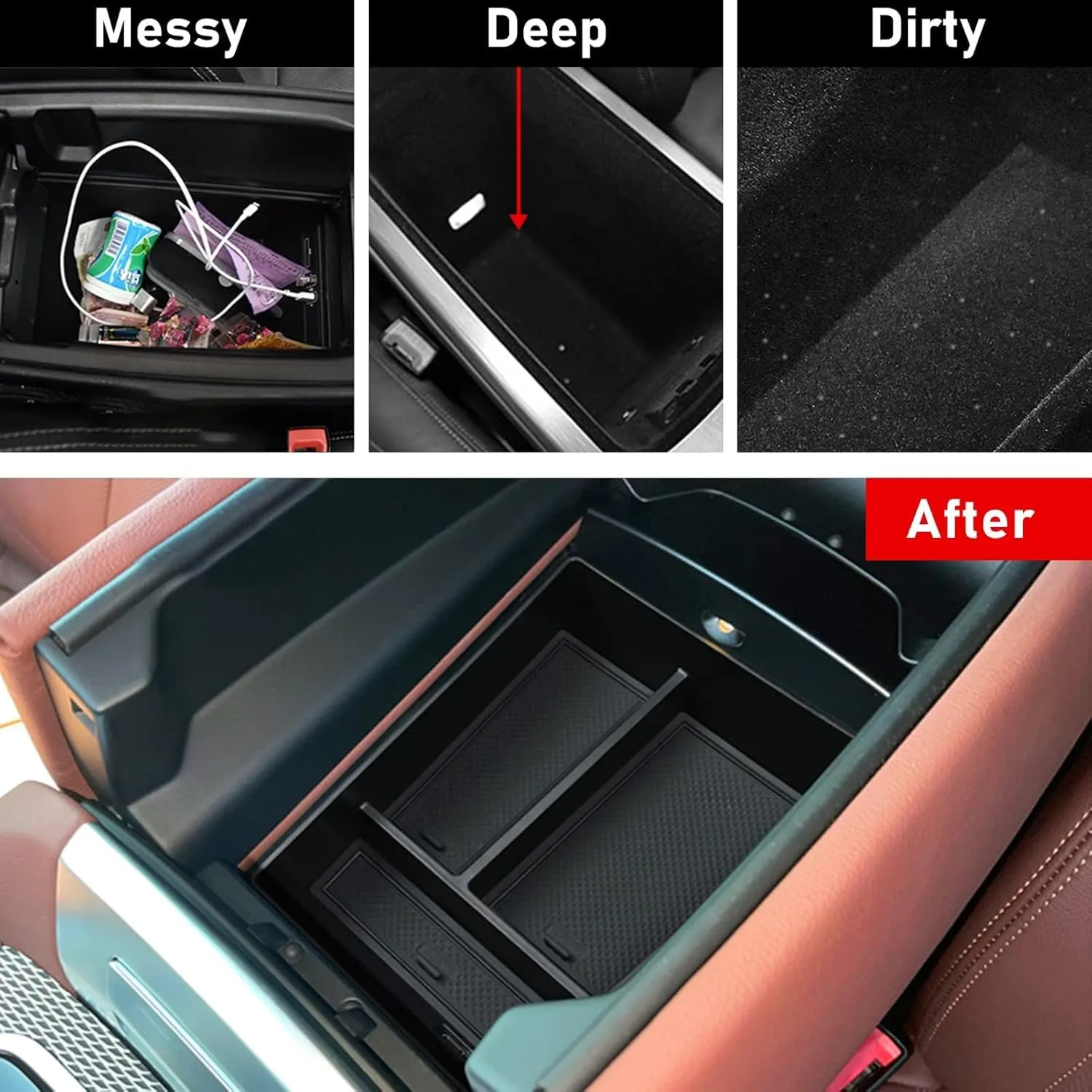 Jaronx Compatible with BMW X5 G05/ X6 G06/ X7 G07 Center Console Organizer, Console Organizer Center Console Tray Console Storage Compatible with BMW X5 G05/ X7 G07 2019-2025, X6 G06 2020-2025