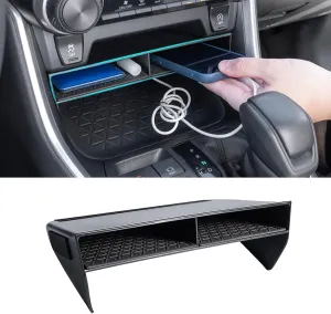 JDMCAR Bigger Slots Center Console Organizer Compatible with Toyota RAV4 2025 2024 2023 2022 2021 2020 2019 and 2021-2025 RAV4 Prime Accessories Larger Divider Tray Gear Shift Secondary Storage Box