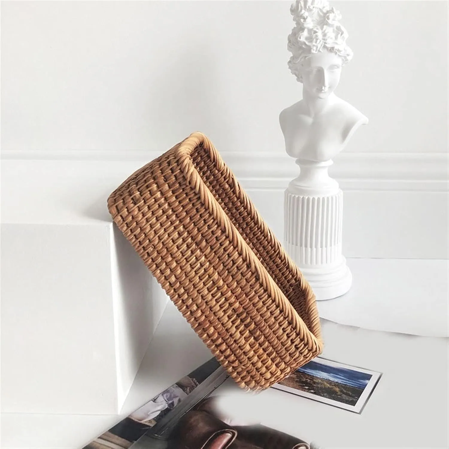 jewelry box Dressing Table Storage Basket Desktop Snack Basket Sundries Storage Basket Bathroom Bedroom Storage Box Storage Basket jewelry case(Size:Small)