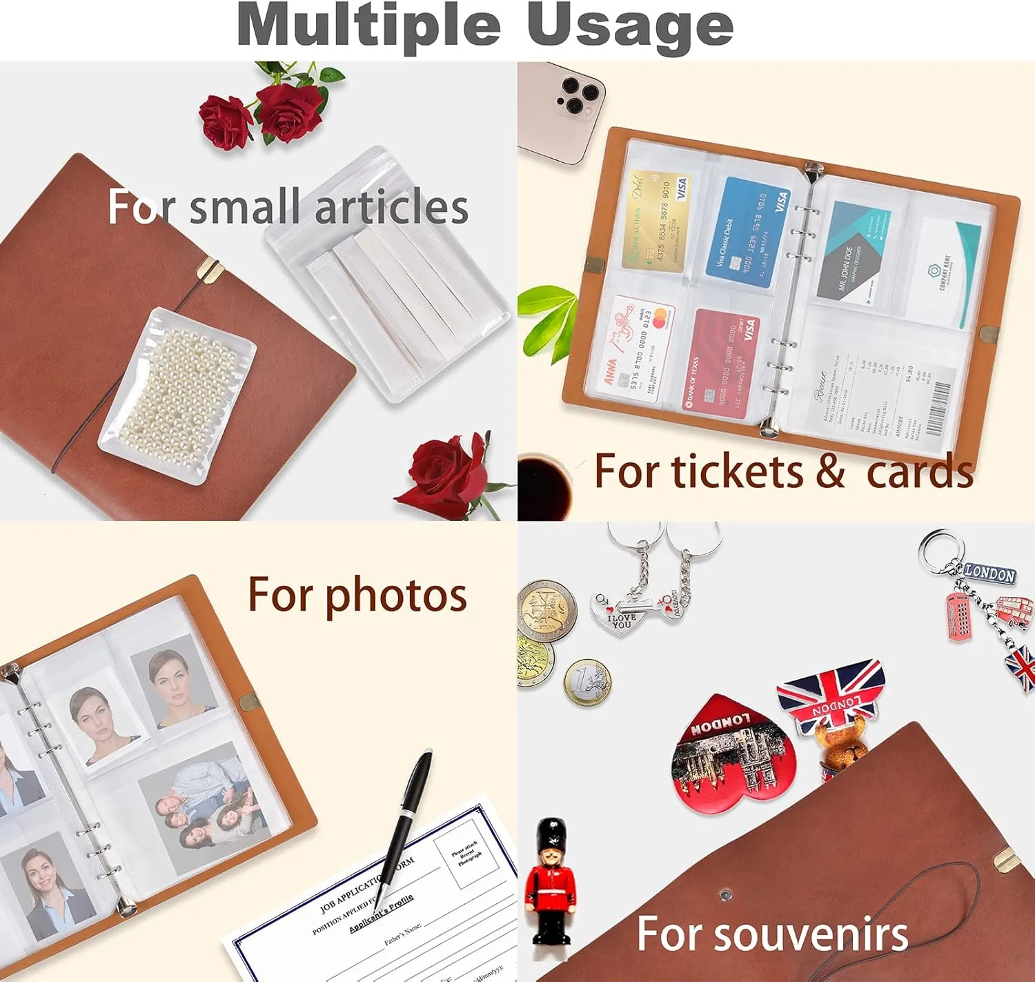 Jewelry Organizer, 2 Pack Jewelry Storage Book with Pockets, Foldable Earrings Travel Album, PU Leather Accessories Holder Booklet for Bracelets Necklace Rings (128 Grids 128 Anti-Oxidation PVC Bags)