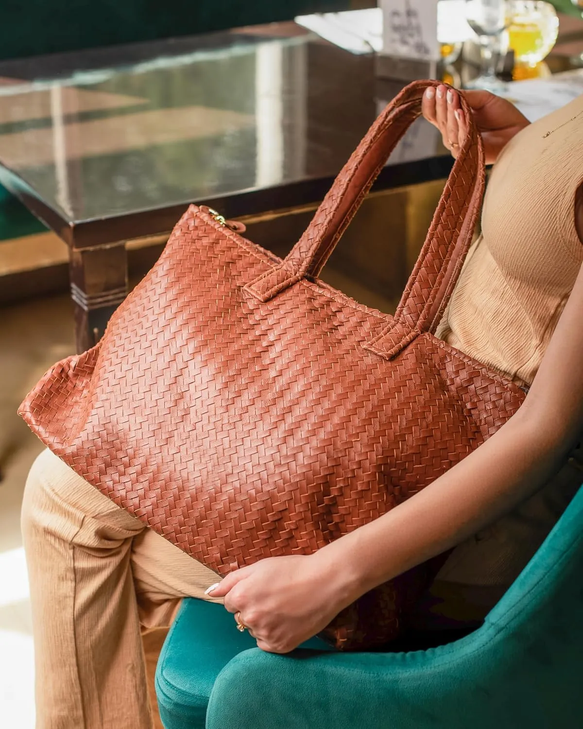 Jild Hobo Style Woven Bag for Women - Soft Handmade Genuine Leather Work Tote Bag - Cross Body Womens Purse