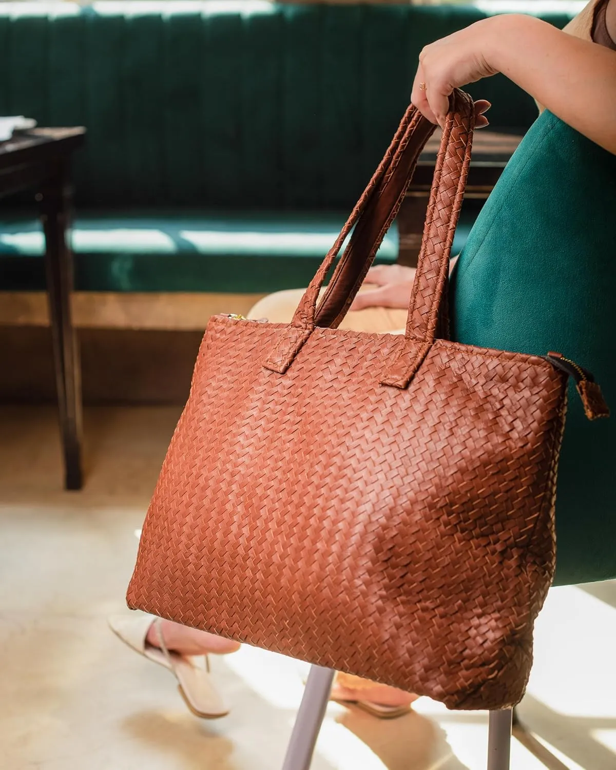 Jild Hobo Style Woven Bag for Women - Soft Handmade Genuine Leather Work Tote Bag - Cross Body Womens Purse