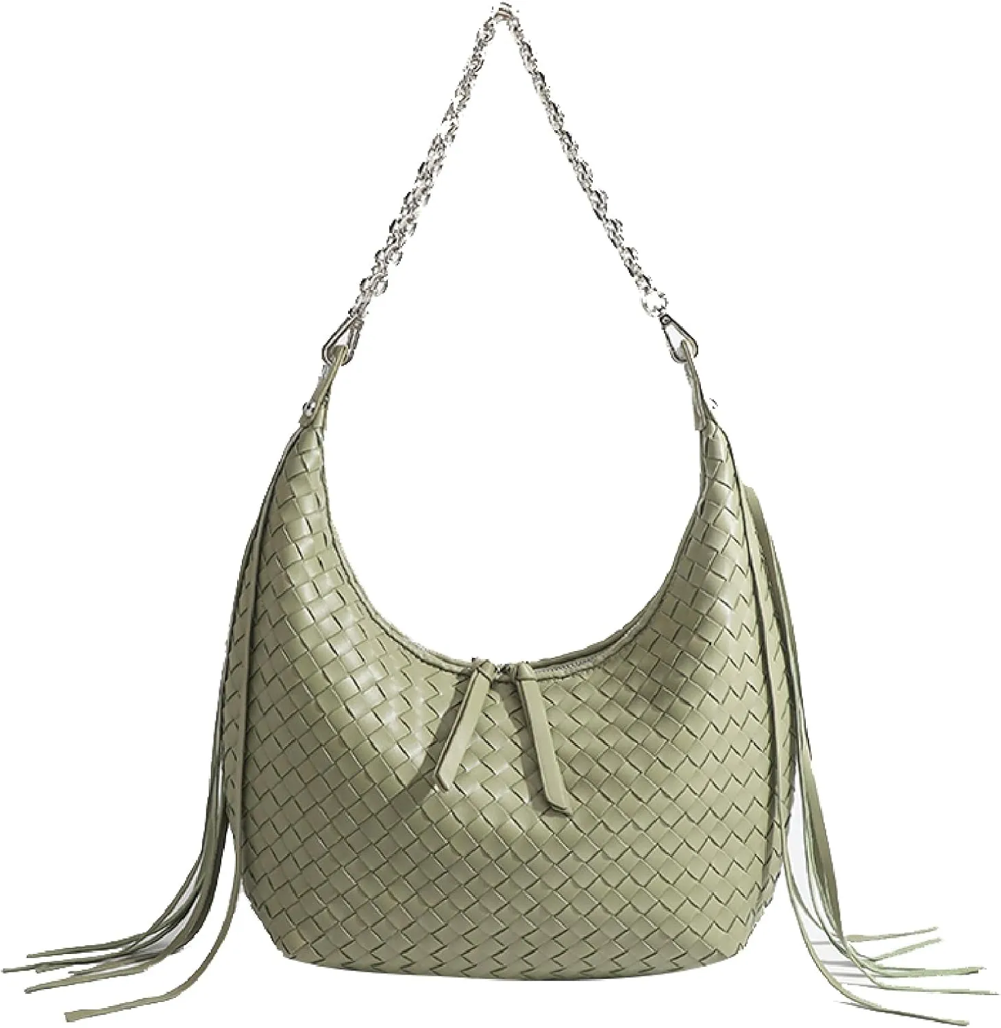 JINMANXUE Fringe Hobo Bag - Retro Handmade Woven Tote Bag for Women, Travel Shoulder Handbag