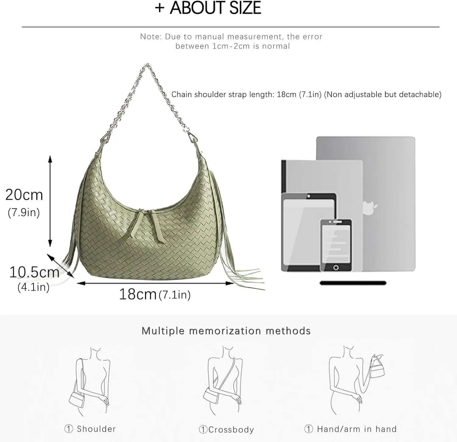 JINMANXUE Fringe Hobo Bag - Retro Handmade Woven Tote Bag for Women, Travel Shoulder Handbag