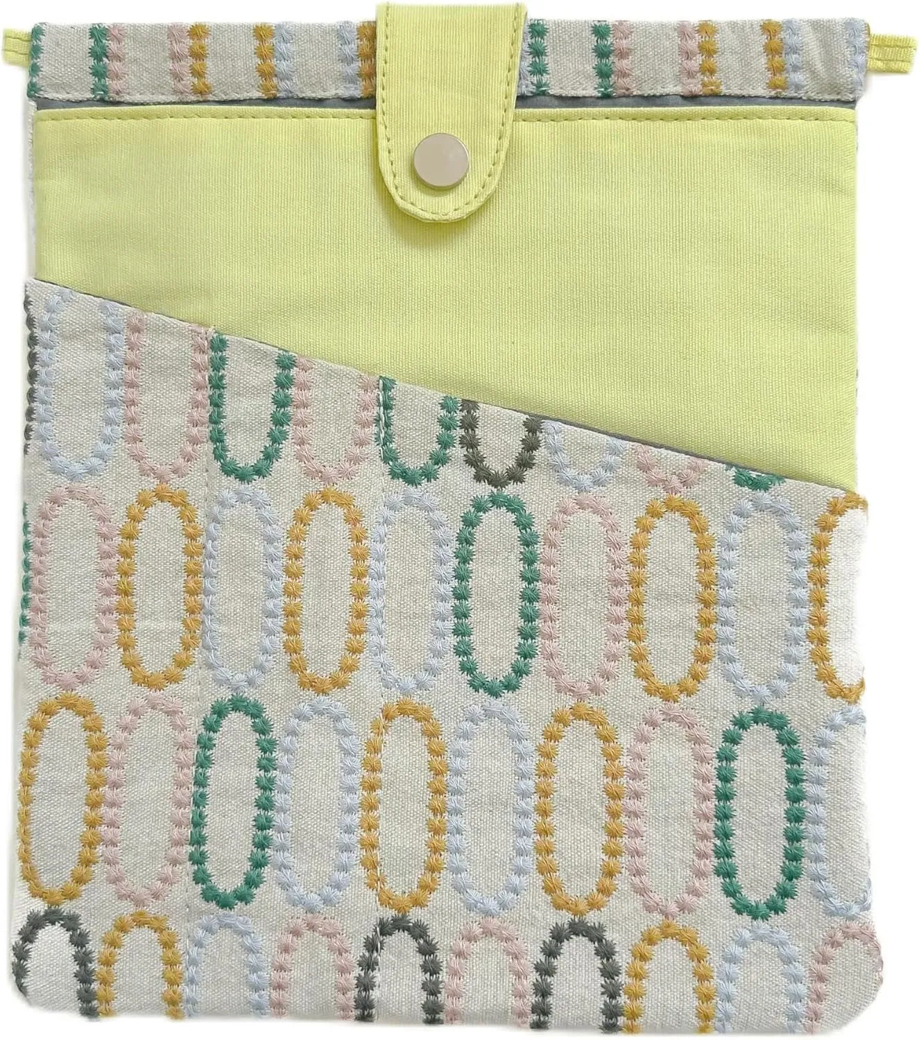 JML embroidery Book Sleeve,Multiple pockets for convenient storage,thickened fabric for durable protection，an ideal choice for book lovers,10.6x8.7 inches (circle, 10.6x8.7 inches)