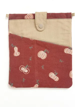 JML embroidery Book Sleeve,Multiple pockets for convenient storage,thickened fabric for durable protection，an ideal choice for book lovers,10.6x8.7 inches (pumpkin, 10.6x8.7 inches)