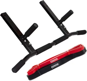 Joist Mount Pull Up Bar with Pull Up Assistance Bands - Commercial Gym Quality Pullup Bar with 41" Loop Exercise Pull-Up Assist Bands