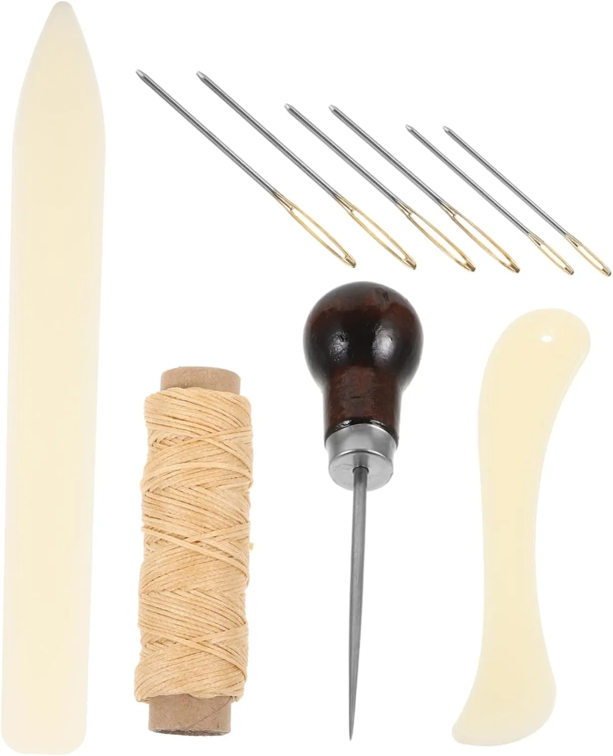 jojofuny 1 Set Leather Craft Tool Kit Complete for DIY Leather Bag Making Sewing Needles Supplies Lightweight and Portable for Outdoor Equipment Crafts