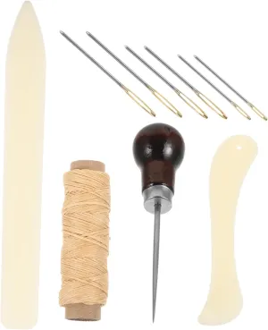 jojofuny 1 Set Leather Craft Tool Kit Complete for DIY Leather Bag Making Sewing Needles Supplies Lightweight and Portable for Outdoor Equipment Crafts