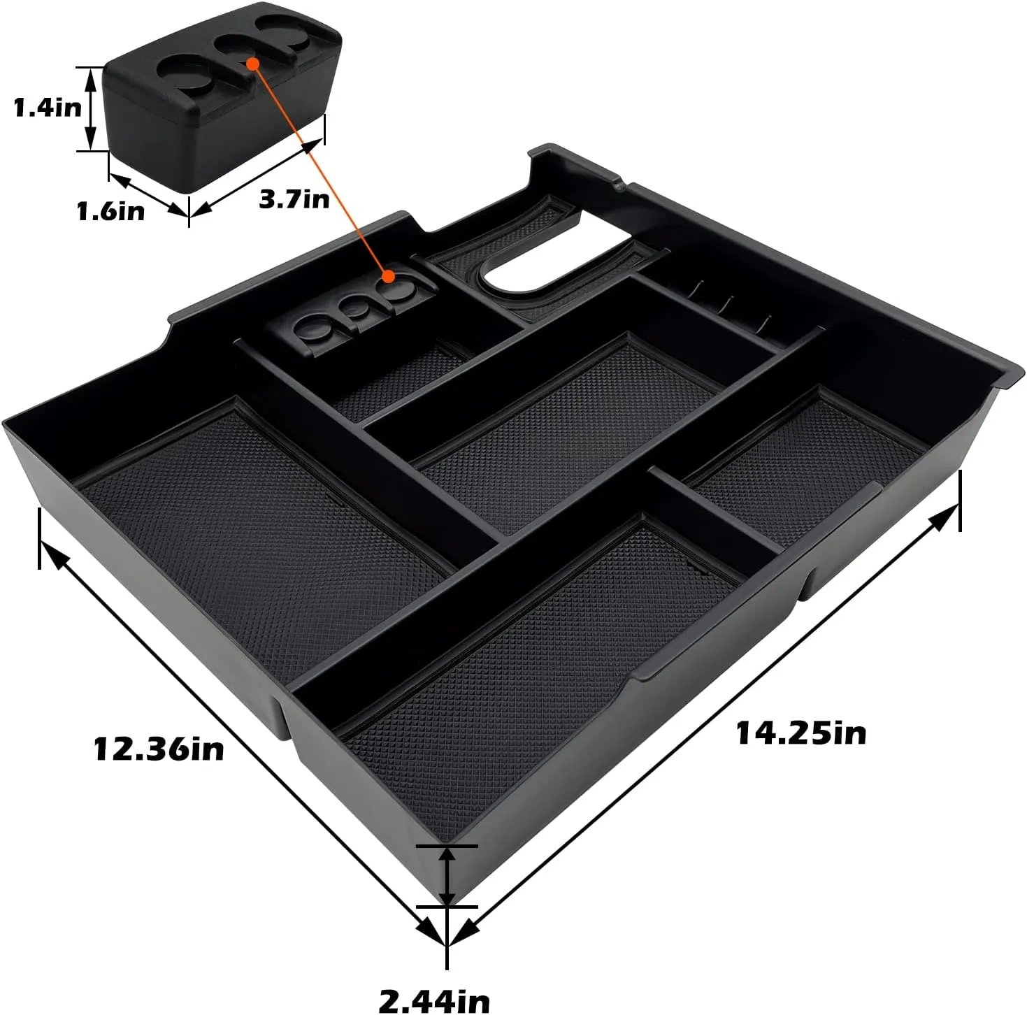 JOJOMARK Compatible with Toyota Tundra Accessories Center Console Tray Organizer for Tundra 2014-2020 2021 Insert ABS Armrest Box Secondary Storage (Black)