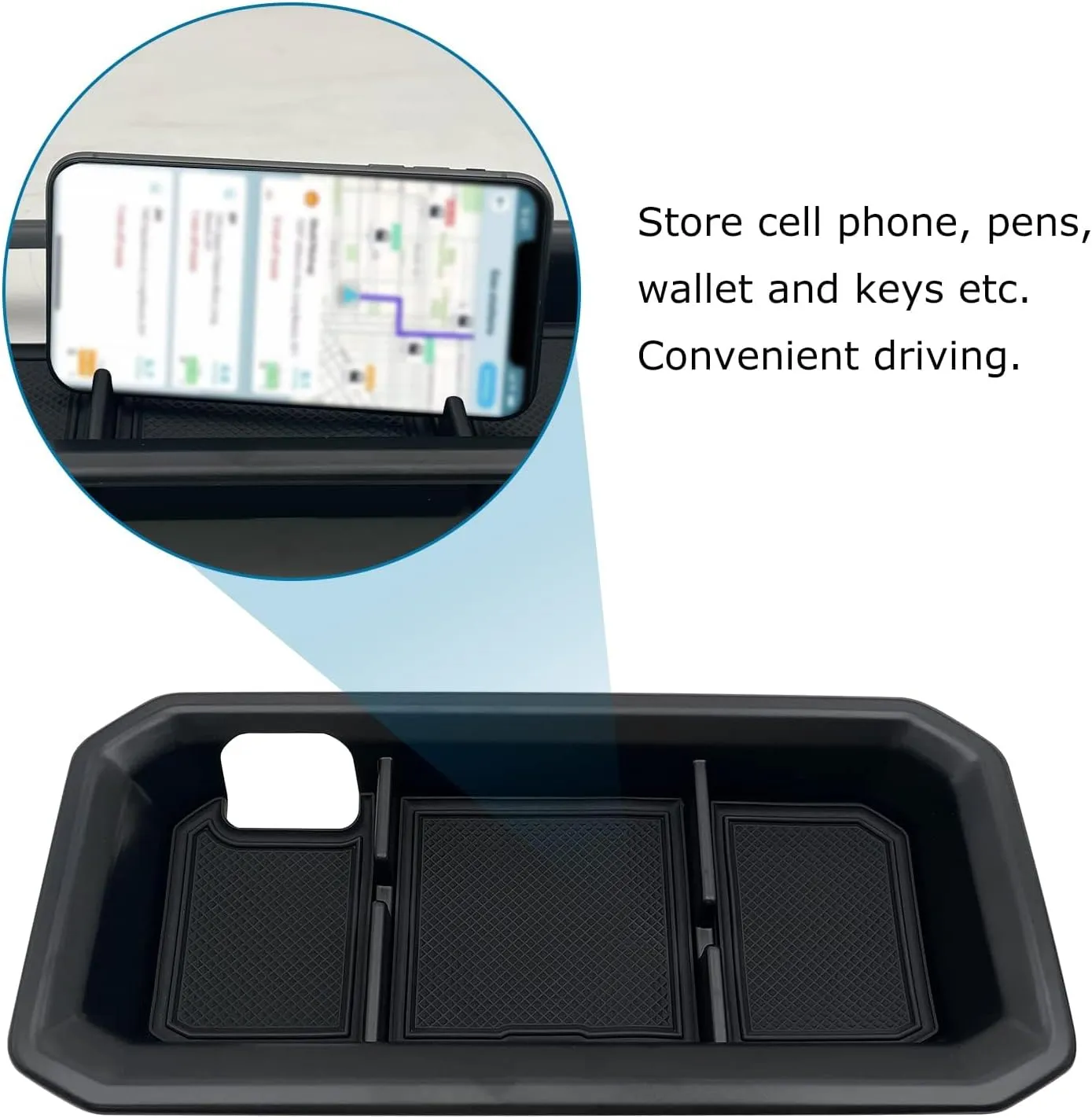 JOJOMARK Compatible with Toyota Tundra Accessories Center Console Tray Organizer for Tundra 2022 2023 2024 2025 Insert ABS Armrest Box Secondary Storage (2022  Black)