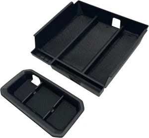 JOJOMARK Compatible with Toyota Tundra Accessories Center Console Tray Organizer for Tundra 2022 2023 2024 2025 Insert ABS Armrest Box Secondary Storage (2022  Black)