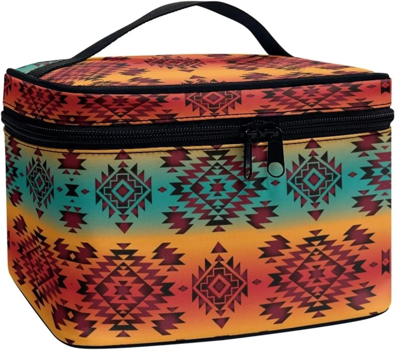 JoyLamoria Aztec Southwestern Cosmetic Bag Travel Women Girls Makeup Bag Wallet Coin Purse