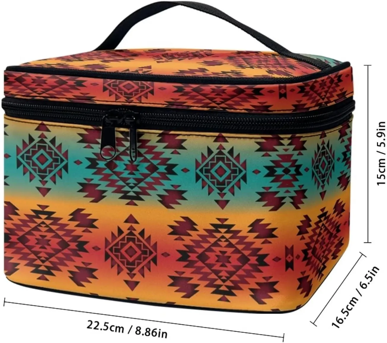 JoyLamoria Aztec Southwestern Cosmetic Bag Travel Women Girls Makeup Bag Wallet Coin Purse