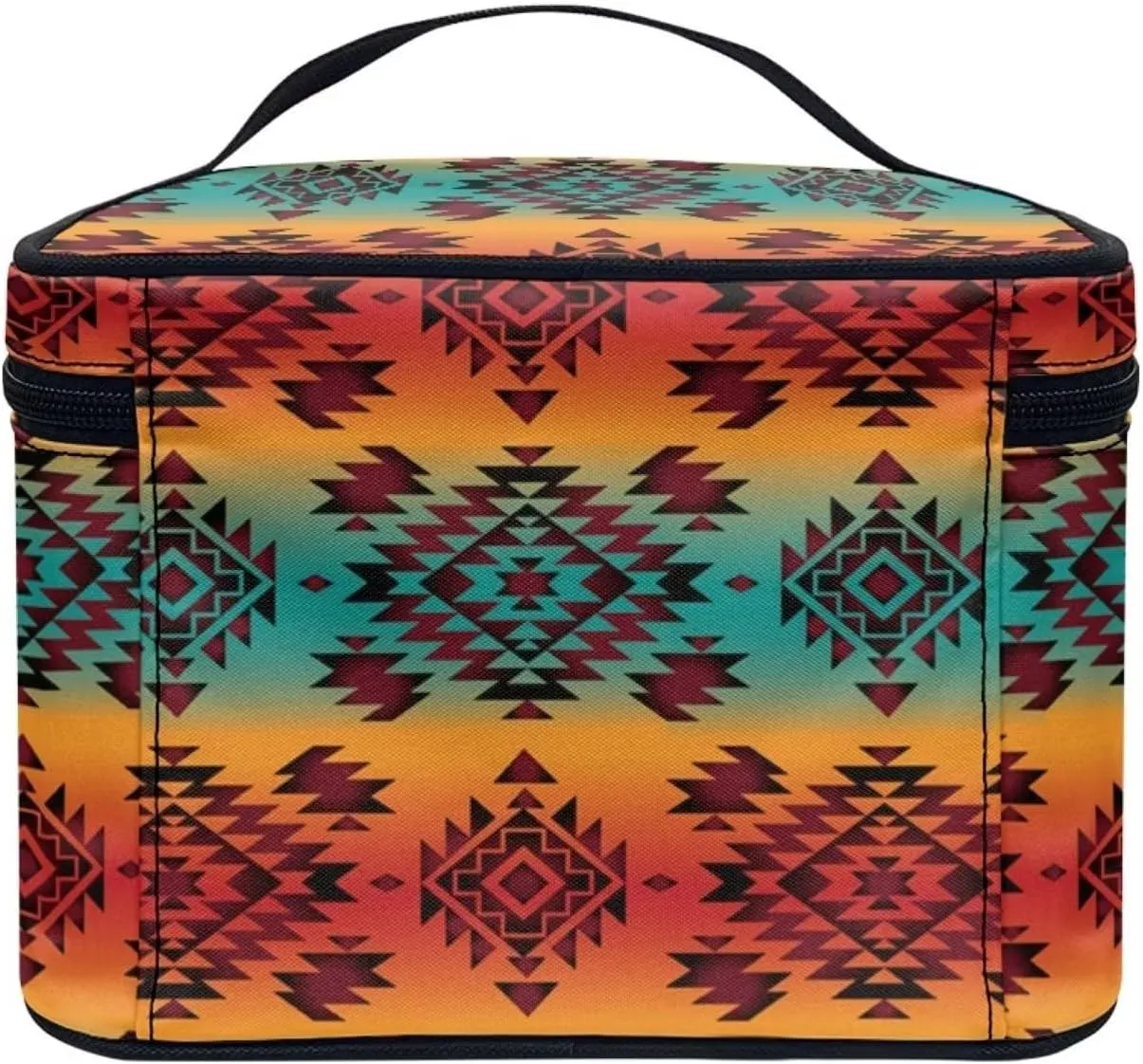 JoyLamoria Aztec Southwestern Cosmetic Bag Travel Women Girls Makeup Bag Wallet Coin Purse