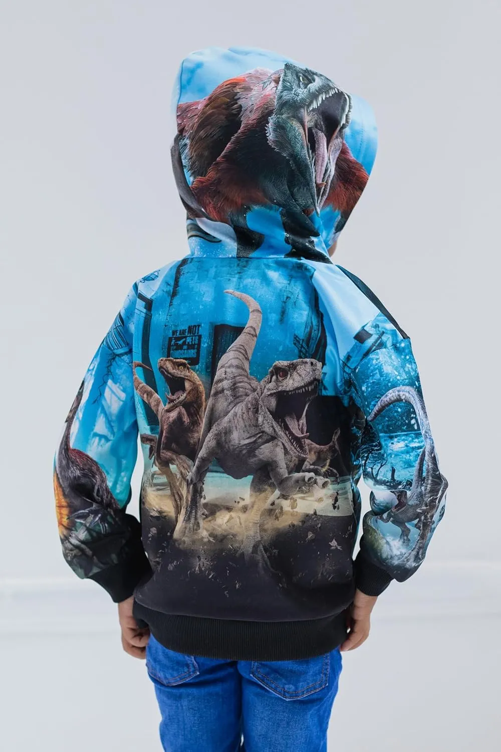Jurassic World Jurassic Park Blue T-Rex Fleece Pullover Hoodie Little Kid to Big Kid