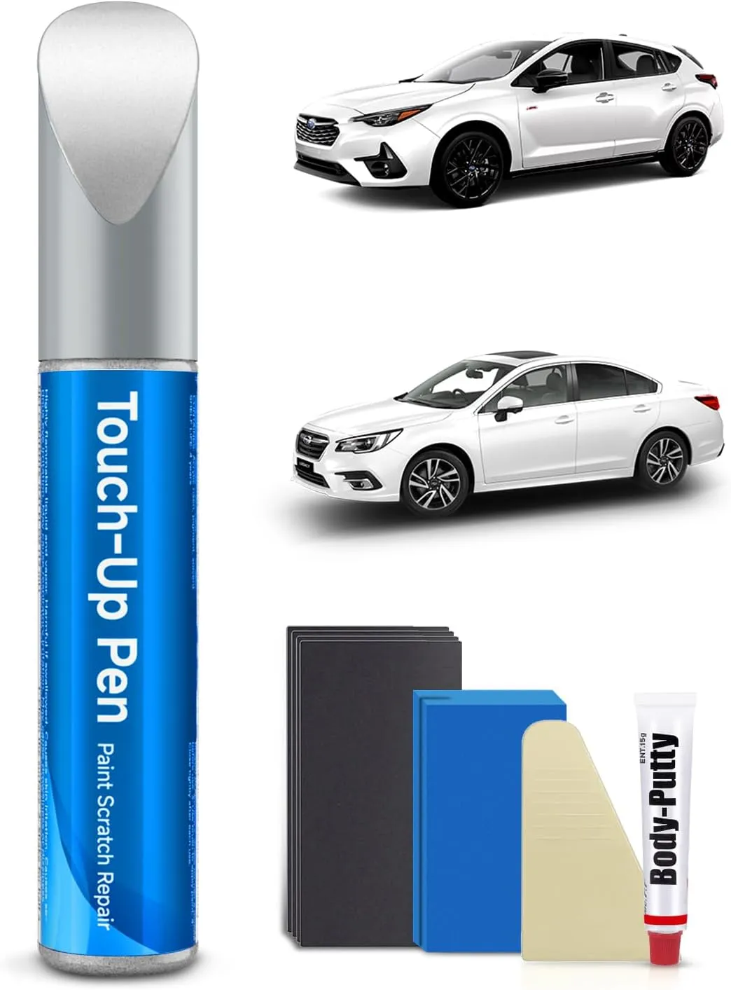 K1X Crystal White Pearl Tricoat Touch Up Paint Kit Compatible with Subaru Exact Match Car Scratch Repair Touch Up Paint Kit