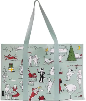 kate spade new york Reusable Shopping Bag, Insulated Grocery Tote with Shoulder Straps, Large Collapsible Tote Cooler, Holiday Party