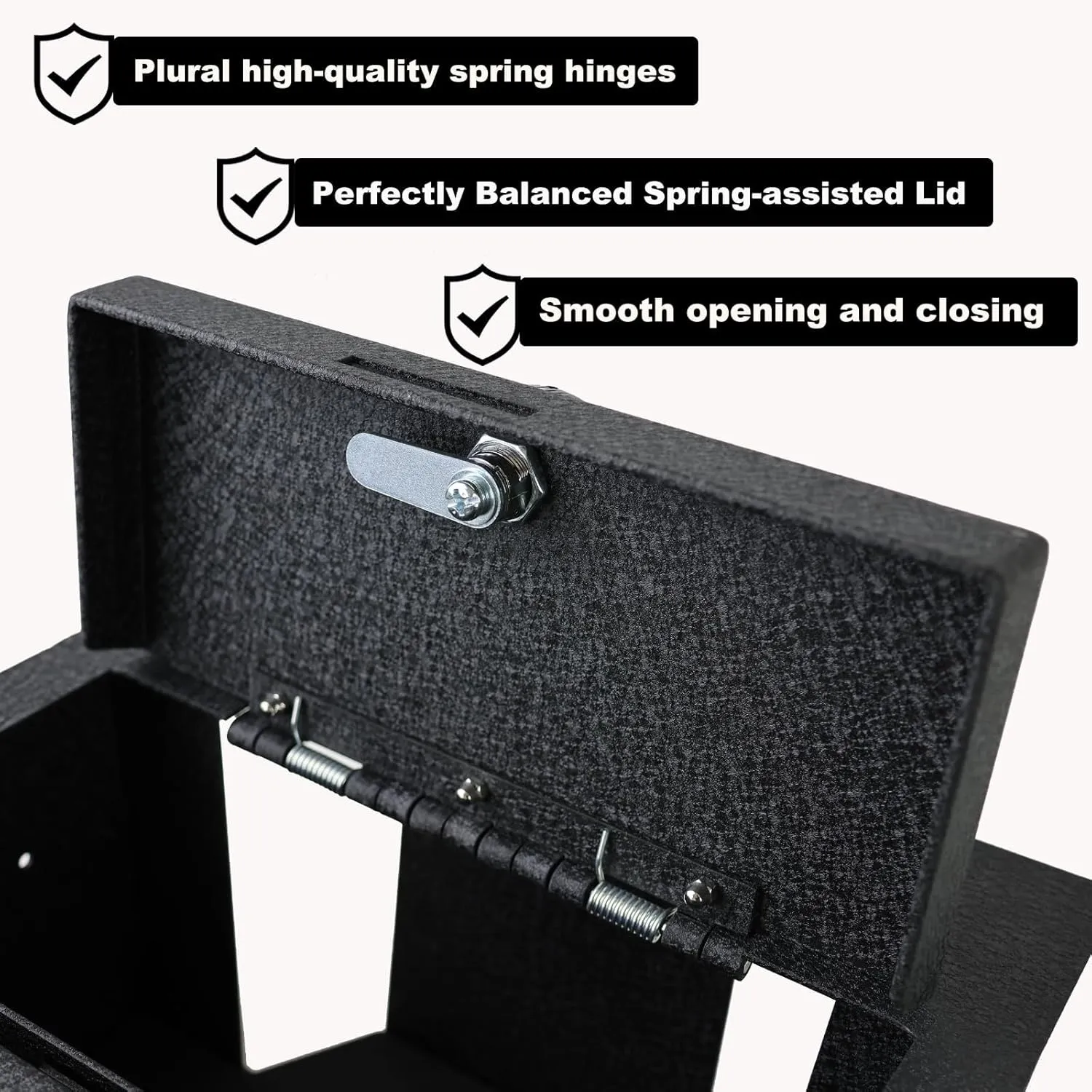 KEREN Center Console Gun Vault Safe Box Compatible with Tesla Model Y 2021-2024 and Model 3 2021-2023, with Fingerprint Lock