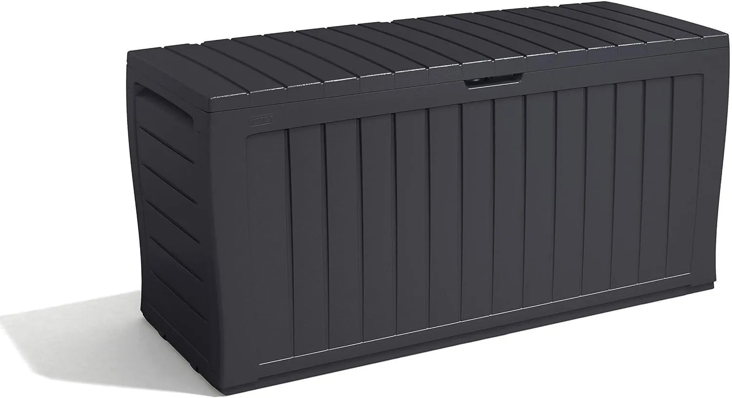 Keter Marvel  270L Outdoor 65% recycled Garden Furniture Storage Box Graphite Wood Panel Effect | Fade Free | All Weather Resistant | Safe and Secure | Zero Maintenance | 2 year Warranty