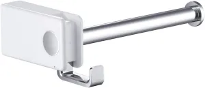 KIBI Artis Toilet Paper Holder for Bathroom Stainless Steel Wall Mounted Toilet Roll Holder with Hook (Chrome White) (KBA1002)