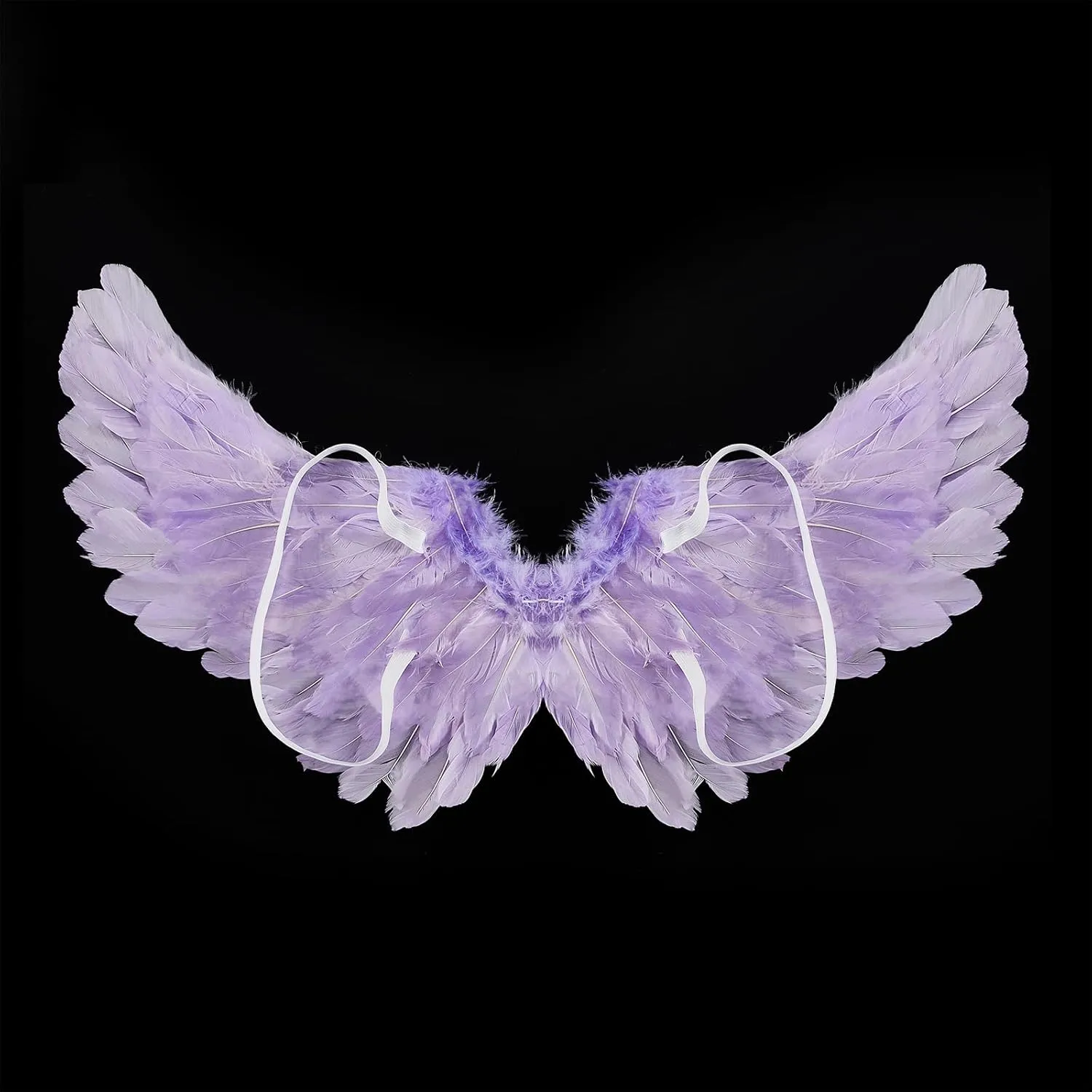 Kids Girls Feather Fairy Wings Princess Stage Show Halloween Costume Angel Wings with Crown and Wand Party Dress Up