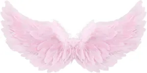 Kids Girls Feather Fairy Wings Princess Stage Show Halloween Costume Angel Wings with Crown and Wand Party Dress Up