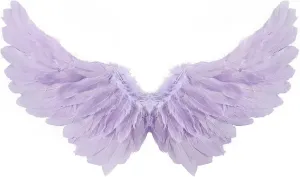 Kids Girls Feather Fairy Wings Princess Stage Show Halloween Costume Angel Wings with Crown and Wand Party Dress Up