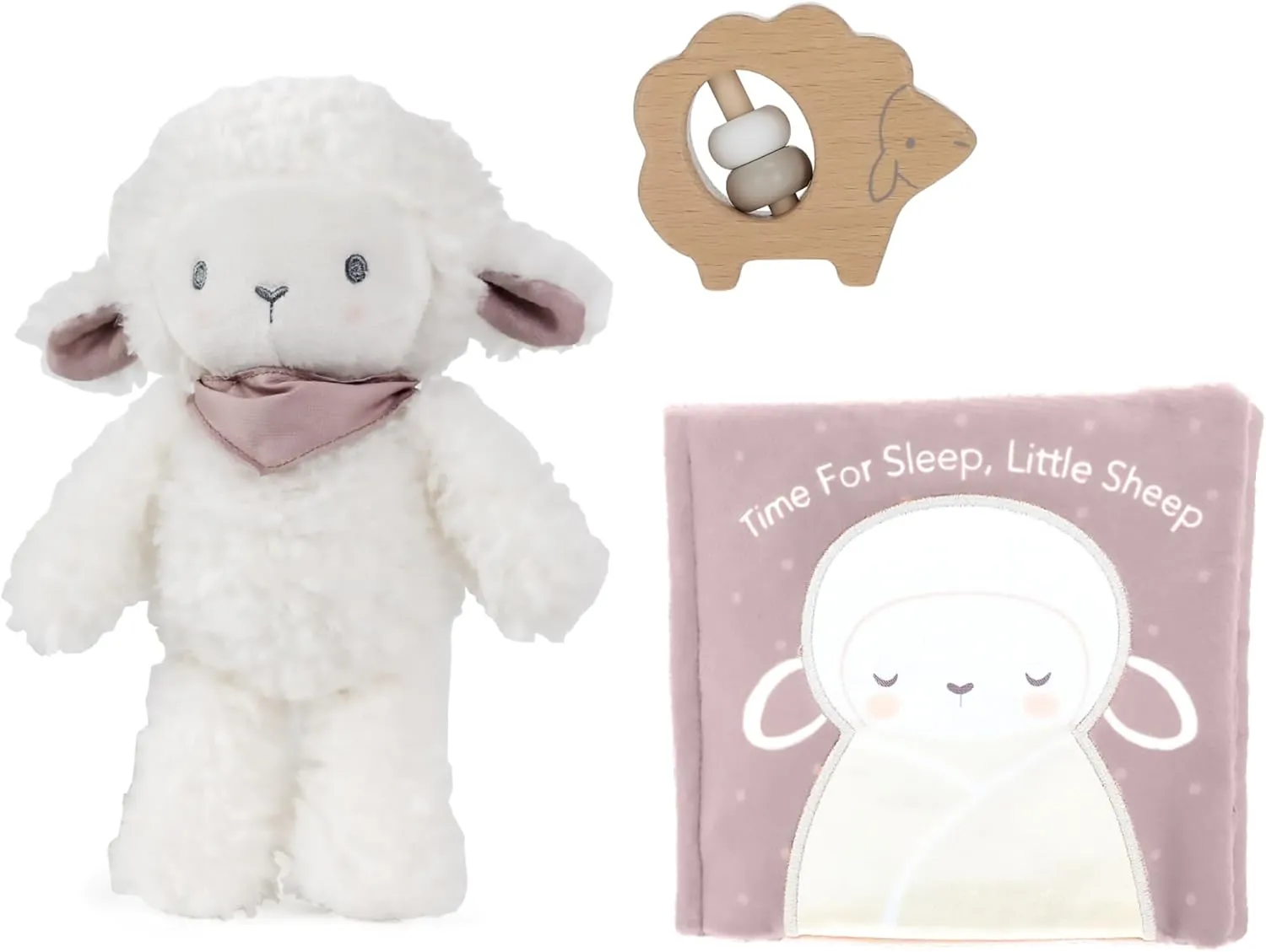 KIDS PREFERRED Carter's Sheep 3-Piece Gift Set - Sheep Plush, Rattle Teether, & Soft Book