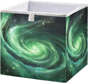 Kigai Magic Nebula Cube Storage Bins - 11x11x11 inch Large Foldable Storage Basket Fabric Christmas Theme Basket Shelves Closet Organizer for Toys, Books, Home Decor