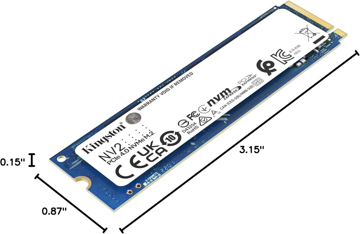 Kingston NV2 1TB M.2 2280 NVMe Internal SSD | PCIe 4.0 Gen 4x4 | Up to 3500 MB/s | SNV2S/1000G