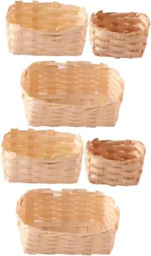 Kisangel 5sets Miniature Baskets for DIY Dollhouse Decor Realistic Picnic Baskets for Box Accessories for Miniature Scenes and Present Giving 3pcs*5