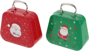 Kisangel Metal Christmas Candy Containers Handbag Candy Box Holiday Cookie Tin Xmas Biscuit Jar