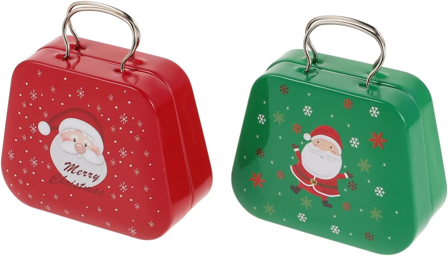 Kisangel Metal Christmas Candy Containers Handbag Candy Box Holiday Cookie Tin Xmas Biscuit Jar