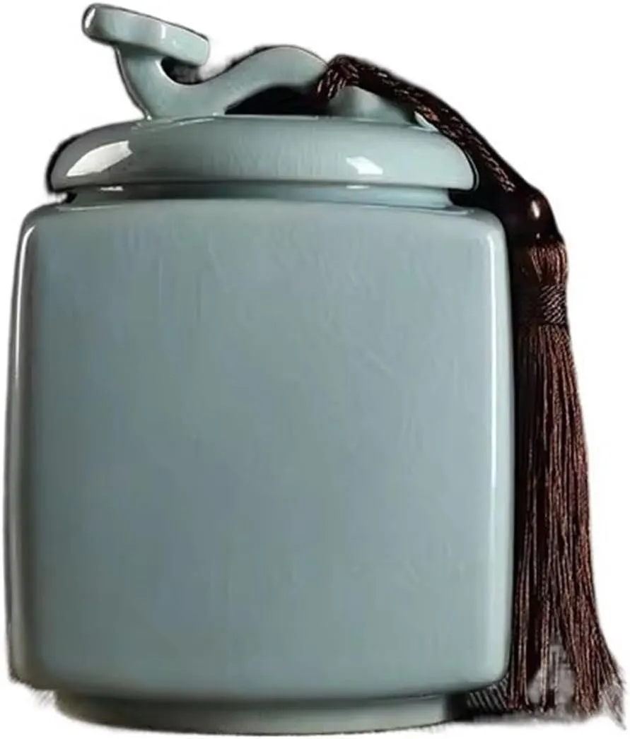 Kitchen Container Chinese Retro Ru Kiln Tea Canister Ceramic Sealed Storage Jar Upscale Decorative Porcelain For Loose Tea