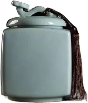 Kitchen Container Chinese Retro Ru Kiln Tea Canister Ceramic Sealed Storage Jar Upscale Decorative Porcelain For Loose Tea