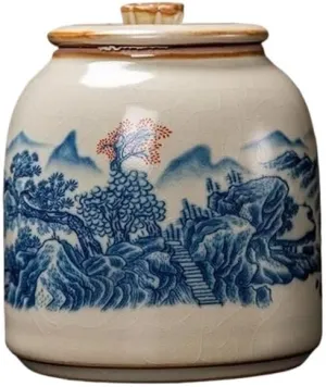 kitchen Mihuang Ru Kiln Tea Jar Household Ceramic Storage Jar With Sealed Lid Exquisite Mini Tea Caddy Tea Tin