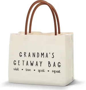 KLL Grandma Gifts Canvas Tote Bag: Christmas & Birthday Gifts for Mimi, Nana
