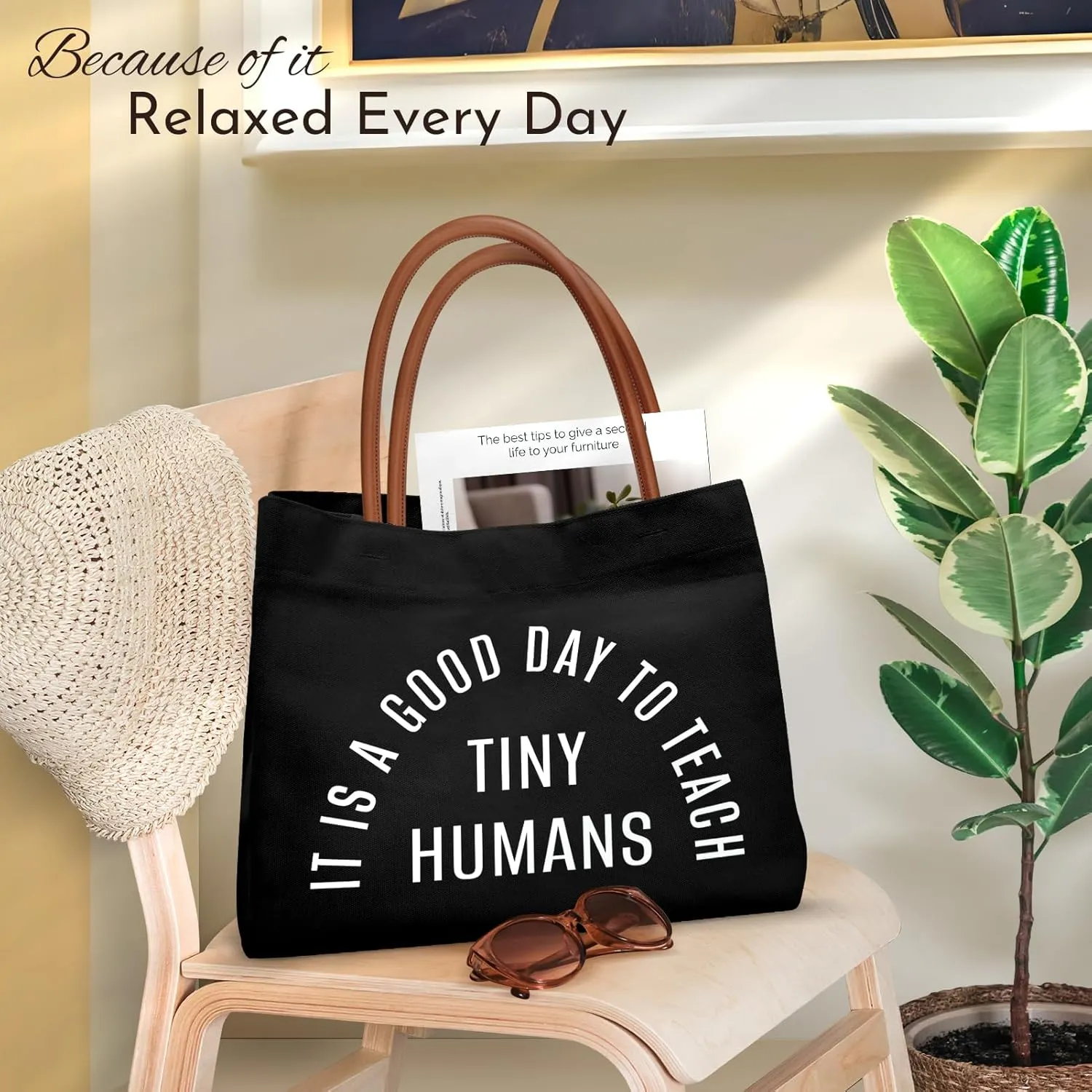 KLL Teacher Gifts Canvas Tote Bags: Teacher Appreciation Gifts, Teacher Christmas Birthday Gifts - Reusable Grocery Bags