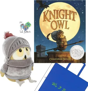 Knight Owl Gift Set Includes Hardcover by Christopher Denise, Manhattan Toy Licensed Plush Stuffed Animal Toy, and Gift Book Bag (Facing Dragons with Bravery Through Clever Ideas, Humor, and Heart)