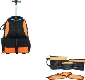 KUNN Rolling Tool Bag Sturdy HVAC-Backpack & Small Tool Bags Canvas Zipper Pouch