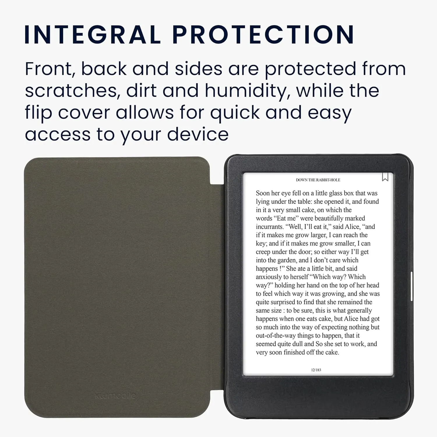 kwmobile Cover Compatible with Kobo Clara BW/Colour Cover - eReader Case - Travel Outline Grey