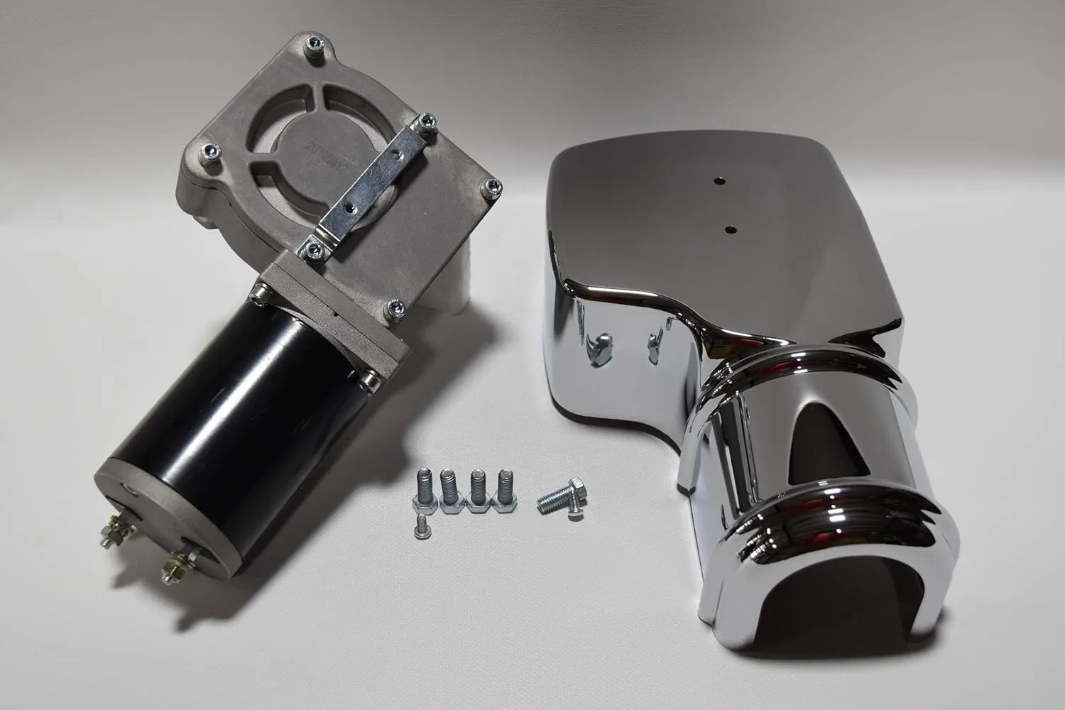 Kym Industries Raptor Series 900W 60:1 Tarp Motor for Dump Truck Tarp Systems, Chrome Cover and Hardware Included. (Replaces Buyers Products Part # 5541065) 60 RPM - 12V - 33 Amp - 1 Year Warranty