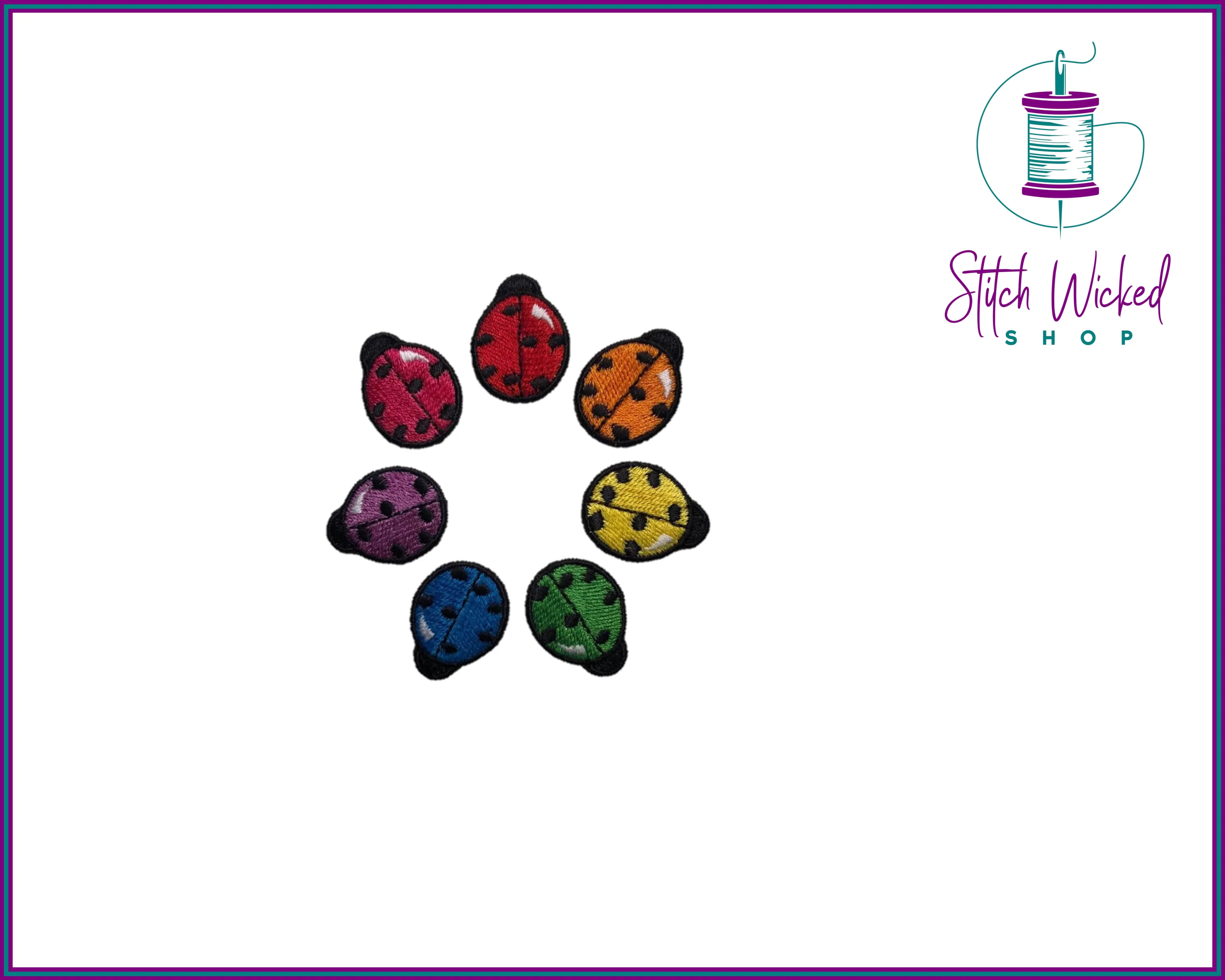 Lady Bug Rainbow Iron On Patch Patch Set